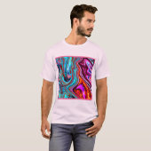 Lebhaftes, dynamisches Abstraktes Muster T-Shirt (Vorne ganz)