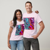 Lebhaftes, dynamisches Abstraktes Muster T-Shirt (Unisex)