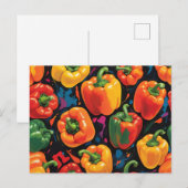 Lebhaftes dynamisches Bell Pepper-Muster Postkarte (Vorne/Hinten)
