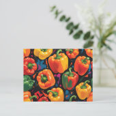 Lebhaftes dynamisches Bell Pepper-Muster Postkarte (Stehend Vorderseite)