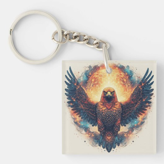 Lebhaftes Eagle Artwork Schlüsselanhänger (Vorderseite)
