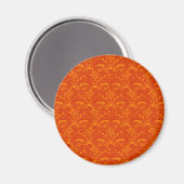 Lebhaftes elegantes Orange Damask Lace Girly Muste Magnet (Vorderseite/Rückseite)