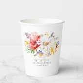 Lebhaftes elegantes Summer Wildblumen Garden Party Pappbecher (Rückseite)