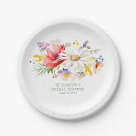 Lebhaftes elegantes Summer Wildblumen Garden Party Pappteller