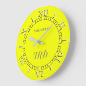 Lebhaftes, elektrisch gelbes Dial zum Personalisie Große Wanduhr (Winkel)