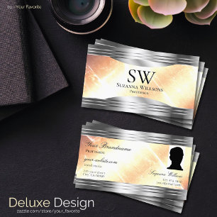 Lebhaftes, Elfenbeinpfirsichpfirsichsilber-Borders Visitenkarte