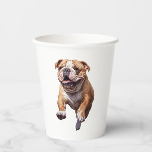 Lebhaftes Englisch Bulldog Playfulness - Niedliche Pappbecher