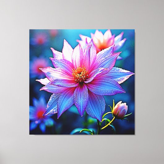 Lebhaftes Ethereal Bloom Artwork Leinwanddruck (Vorderseite)