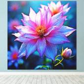 Lebhaftes Ethereal Bloom Artwork Leinwanddruck (Insitu (Holzboden))