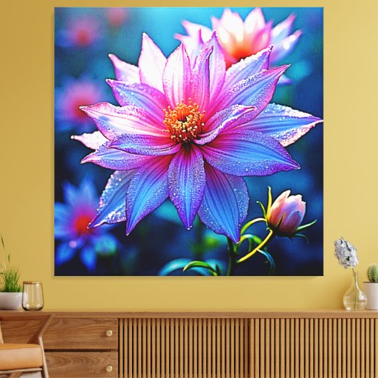 Lebhaftes Ethereal Bloom Artwork Leinwanddruck (Insitu (Wohnzimmer))