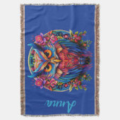 Lebhaftes Eule - farbenfroher Boho mit Individuell Decke (Vorderseite Vertikal)