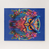 Lebhaftes Eule - farbenfroher Boho Puzzle (Horizontal)
