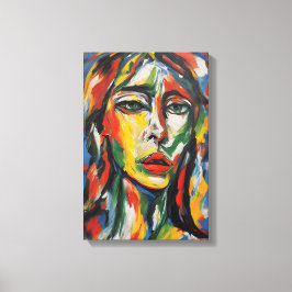 Lebhaftes expressionistisches Abstraktes Frauenpor Leinwanddruck