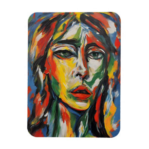 Lebhaftes expressionistisches Abstraktes Frauenpor Magnet