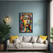 Lebhaftes expressionistisches Abstraktes Frauenpor Poster