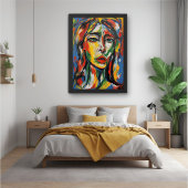 Lebhaftes expressionistisches Abstraktes Frauenpor Poster