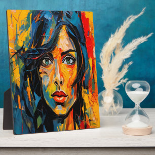 Lebhaftes expressionistisches Portrait Kühne Abstr Fotoplatte