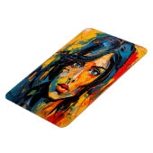 Lebhaftes expressionistisches Portrait Kühne Abstr Magnet (Linke Seite)