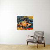 Lebhaftes expressionistisches Portrait Kühne Abstr Wandteppich (Beispiel (Horizontal))