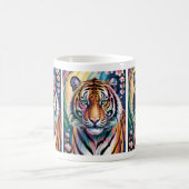 Lebhaftes Fantasy Tiger Portrait | exotisch Kaffeetasse (Mittel)
