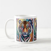 Lebhaftes Fantasy Tiger Portrait | exotisch Kaffeetasse (Links)