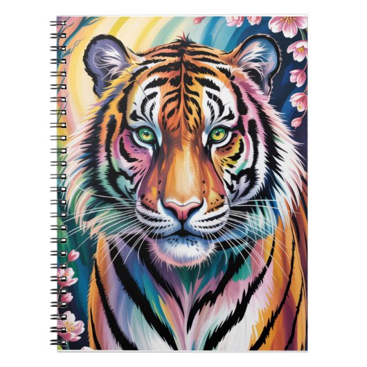Lebhaftes Fantasy Tiger Portrait | exotisch Notizblock (Vorderseite)