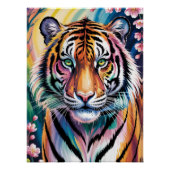 Lebhaftes Fantasy Tiger Portrait | exotisch Poster (Vorderseite)