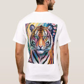 Lebhaftes Fantasy Tiger Portrait | exotisch T-Shirt (Rückseite)