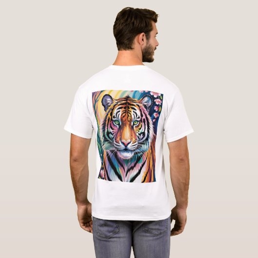 Lebhaftes Fantasy Tiger Portrait | exotisch T-Shirt (Schwarz voll)