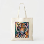 Lebhaftes Fantasy Tiger Portrait | exotisch Tragetasche (Vorne)