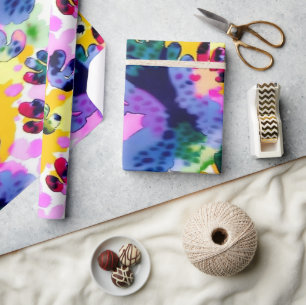 Lebhaftes farbenfroh abstraktes Kunstpapier Geschenkpapier