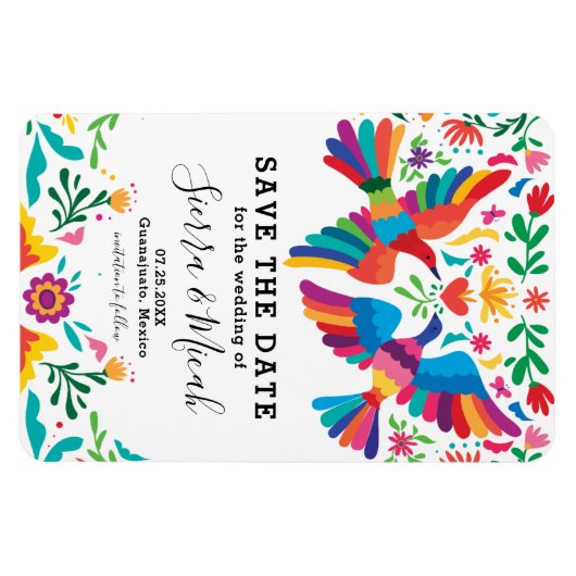 Lebhaftes, farbenfroh, Save the Date Inspiriert Magnet (Horizontal)