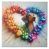 Lebhaftes farbenfrohe Dackel Pad Print Design Fliese (Vorderseite)