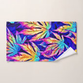 Lebhaftes, farbenfrohes Blätter Muster Badhandtuch Set (Handtuch)