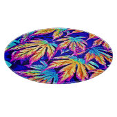 Lebhaftes, farbenfrohes Blätter Muster Schneidebrett (Ecke)