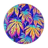 Lebhaftes, farbenfrohes Blätter Muster Schneidebrett (Vorderseite)