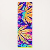 Lebhaftes, farbenfrohes Blätter Muster Yogamatte (Rückseite)