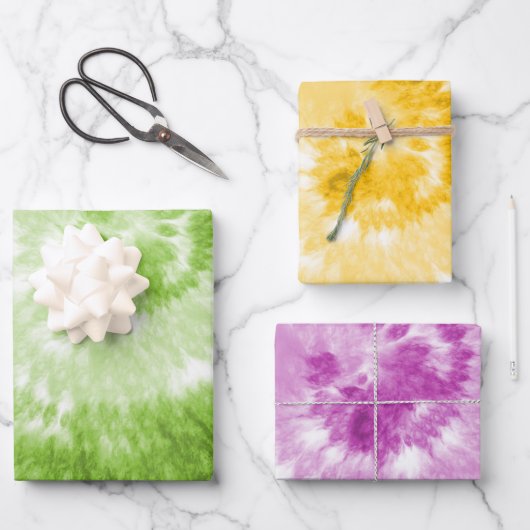 Lebhaftes, farbenfrohes Design der Gefärbte Krawat Geschenkpapier Set (Vorderseite)
