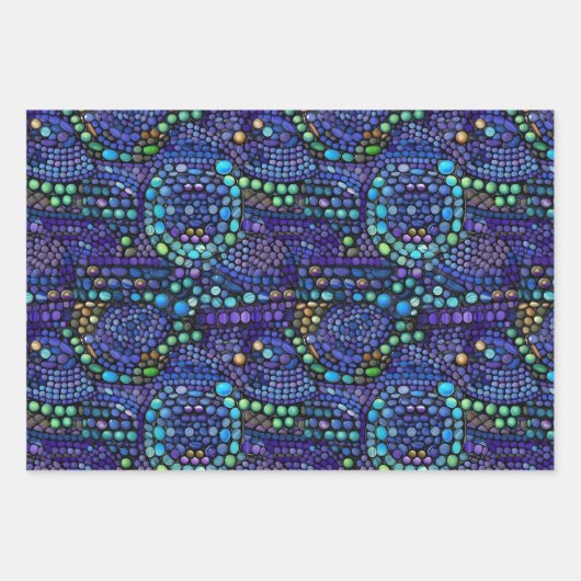 Lebhaftes, farbenfrohes Mosaikflippchen Geschenkpapier Set (Vorderseite)