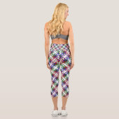 Lebhaftes, farbenfrohes Muster Capri Leggings (Rückseite)