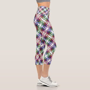 Lebhaftes, farbenfrohes Muster Capri Leggings