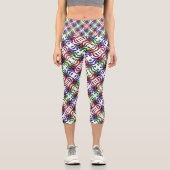 Lebhaftes, farbenfrohes Muster Capri Leggings (Vorderseite)
