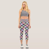 Lebhaftes, farbenfrohes Muster Capri Leggings (Vorderseite)