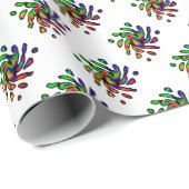 Lebhaftes, farbenfrohes Muster Geschenkpapier (Rolleneckpunkt)