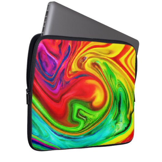 Lebhaftes, farbenfrohes Muster Laptopschutzhülle (Vorne Rechts)