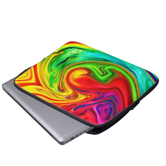 Lebhaftes, farbenfrohes Muster Laptopschutzhülle (Vorne Knopf)