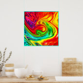 Lebhaftes, farbenfrohes Muster Poster (Küche)