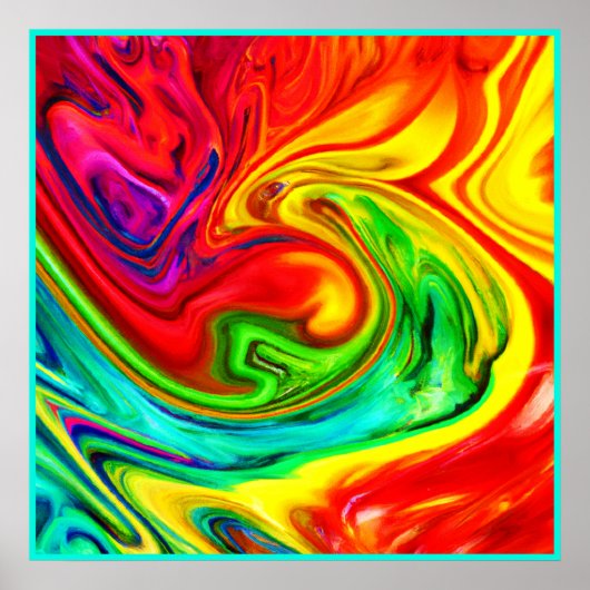 Lebhaftes, farbenfrohes Muster Poster (Vorne)