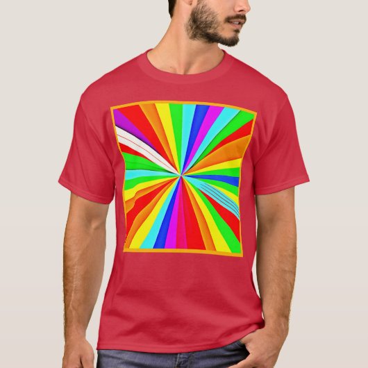 Lebhaftes, farbenfrohes Muster T-Shirt (Vorderseite)