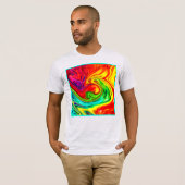 Lebhaftes, farbenfrohes Muster T-Shirt (Vorne ganz)